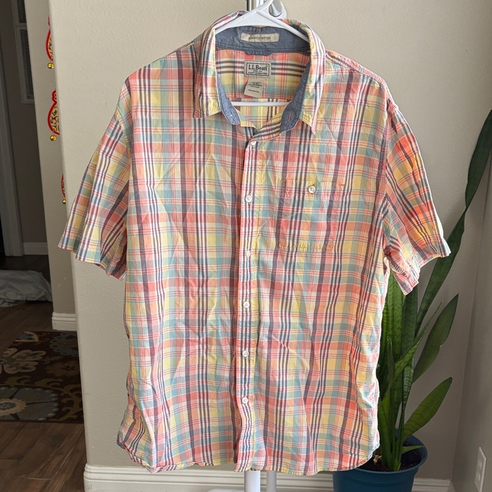 L.L. Bean Multicolor Plaid Y2K Button-Down Shirt